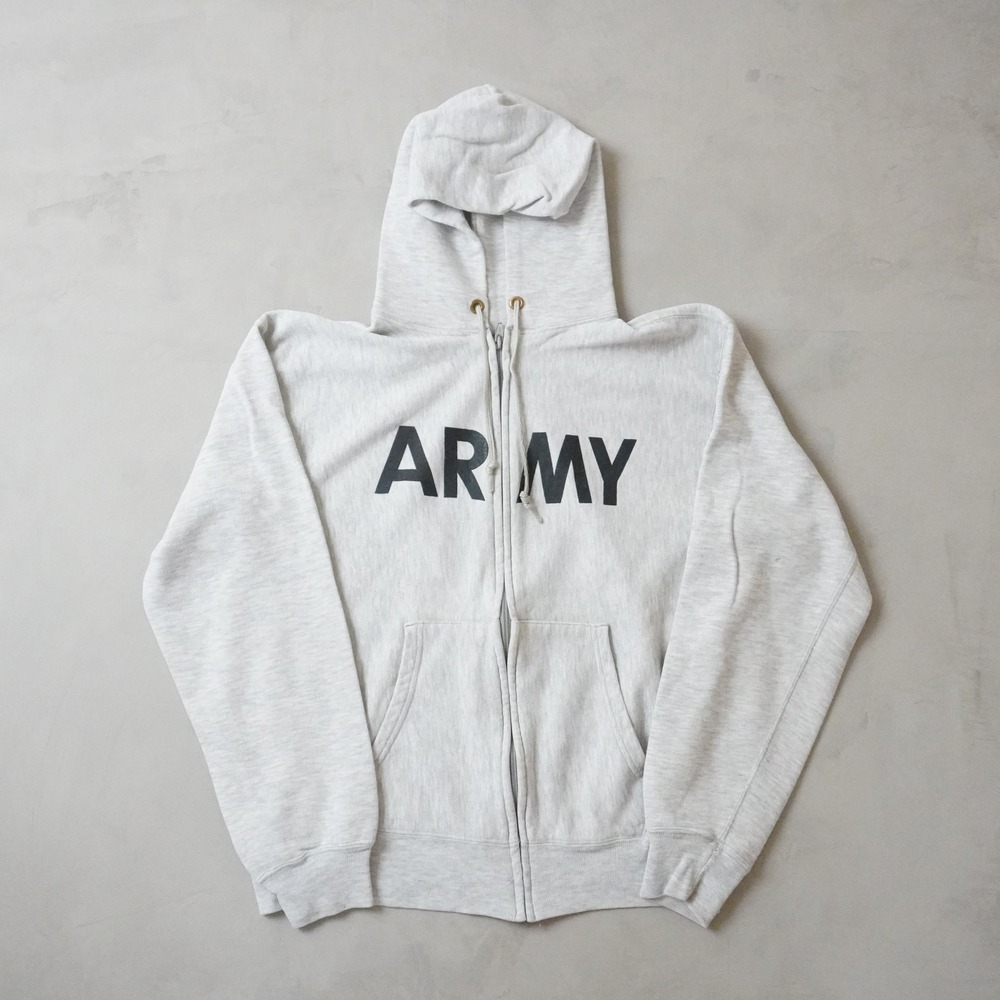 Vintage Champion Army Hoodie Medium Mens 80s 90s Grey Full Zip Made in USA